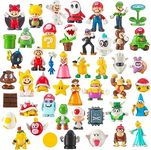 Super Bros Action Figures - 48PCS Super Mary Cake Toppers Birthday Party Favor Decorations, Video Game Figurines Character Toys for Boys Gils Gift