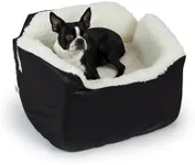 Snoozer Dog Car Seat, Lookout I Dog Booster Car Seat for Small Dogs Under 25lbs, Size: Medium, Fabric: Black Diamond, Pet Car Seat to Alleviate Car Sickness for Dogs, Removable Machine Washable Cover