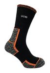 JCB - Mens Thermasock Work Sock - Midweight - Thermal Winter Warm Sock, Heat Holding Socks, Black, 1 pack, UK 6-11, EUR 39-46 (1pk Black)