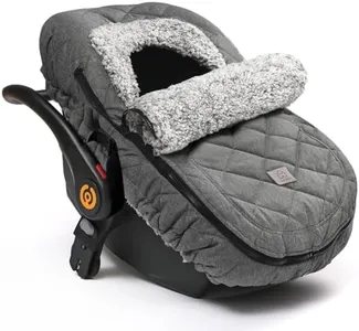 ACRABROS Car Seat Cover Baby: Winter Infant Carseat Canopy for Boy Girl Newborn Zipper Peeping Window Warm Cozy Cold Weather Waterproof Universal Fitted Heather Grey