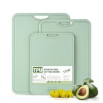 TPU Cutting Boards for Kitchen, Chopping Board Set of 3, Non Slip Cutting Boards with Juice Groove, Knife Mark Resistant Chopping Mat, BPA Free, Dishwasher Safe, Space Saving Camping Cutting Board