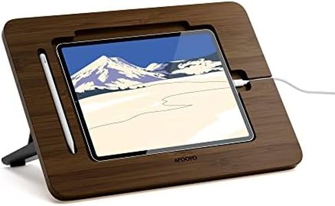 AFOOYO Bamboo Tablet Drawing Stand - Portable & Adjustable 5 Angles, Laptop Stand Riser, Book Reading Stand, Compatible with 9.7/10.2/10.5/10.9/11 inches(Walnut Varnish)