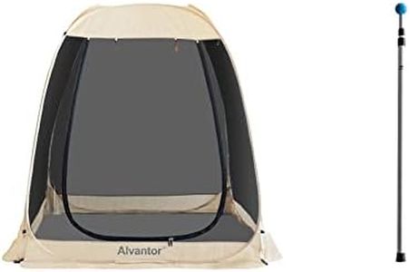 Alvantor Screen House Room Camping Tent Outdoor Canopy Dining Gazebo Pop Up Sun Shade Hexagon Shelter Mesh Walls Not Waterproof 6'x6' Beige Patent