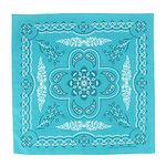 CTM Extra Large 27 Inch Fashion Paisley Print Bandana, Mirage Blue