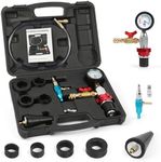 Coolant Vacuum Refill Tool Kit Engine Cooling System Vacuum Purge & Refill Kit New Coolant Bleeder Kit with 4 Rubber Sleeves & 1 Universal Adapter Cone Plug (with Carrying Case) (4 Connectors)