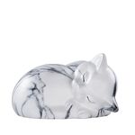 Kriss Art Pet Urns,Sleeping Resin Cremation Cat Urn, Cat Urns for Ashes, Small Animal Urn （White Marble）