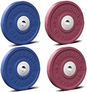 FEIERDUN 2" Color Olympic Bumper Plate Weight Plate for Strength Training - 100% Virgin Rubber (F1) 200LBS SET)