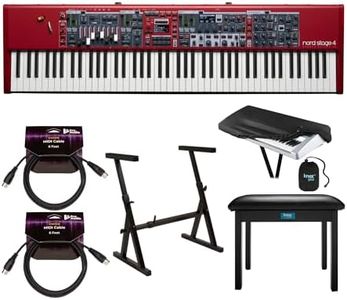 Nord Stage 4 88 88-Key Fully-Weighted Keyboard with Gator Deluxe Two Tier Stand, Flip-Top Bench, MIDI Cables, and Cover (6 Items)