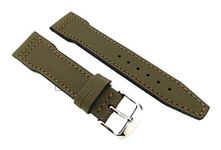 Fluco Water-repellent watch strap Pilot suitable for IWC green (waterproof), 22 mm, made in Germany, M