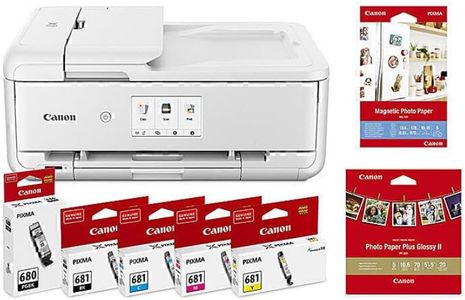 Canon PIXMA Home All-in-One A3 Printer Value Bundle (TS9565aVB) - A3 Craft Printer, Includes CLI681 Ink + PGI680 Black Ink + Magnetic Photo Paper (MG101) + Square Photo Paper (PP301)