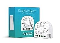 Aeotec Dual Nano Switch on/off controller with power metering, 2 switches, Z-Wave Plus, In-wall, Compatible with Alexa