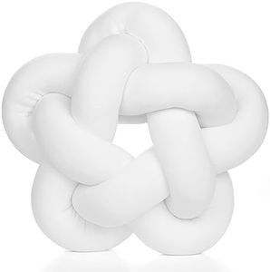 Wadser Star Shaped Knotted Pillow Soft Plush Throw Pillow Nordic Style Knot Room Decor for Home Office Sofa Couch Bed (White 12.59 in)