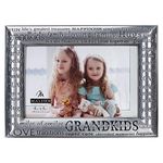 Malden International Designs Modern Pewter Metal Diecast Grandkids Expressions Picture Frame, 4x6, Silver