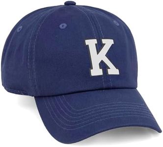 I&W Hatgear Customized Letter Intial Baseball Hat A to Z Team Colors, Navy Cap Black White Letter K