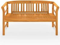 CASARIA® Rose Garden Bench | FSC®-Certified Eucalyptus Wood | 2 Seater Wooden Outdoor Furniture | Armrests and Backrest | Patio Outdoor Balcony | Weather-resistant
