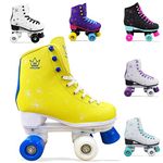 Kingdom GB Venus Roller Skates Girls Womens Roller Boots Indoor Outdoor (Yellow, 6 UK)