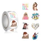 500Pcs Music Singer Stickers Roll - 8 Style In My Era Tour Albums Stickers - Easy Stick & Removeable for Fans Lover Scarpbook Window Tumblers Water Bottles Teens