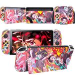 DLseego Sticker Compatible with Switch OLED,Cute Skins Full Set Faceplate Decals for Switch OLED Console & Thumb Grips Controller & Dock-Demon Slayer