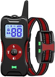 Collier de Dressage pour Chiens, Collier de Dressage pour Petits, Moyens et Grands Chiens Rechargeable, 3 Mode de Formation, Télécommande 500M, Colliers de Dressage pour Chien, Rouge