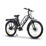 Motovolt HUM 24 Electric Cycle | Up to 75 Km Range in PAS Mode | 26” Tyres | Removable 36V 12Ah LFP Battery (IP67) | 250W BLDC Motor | Dual Suspension | 120 Kg Load Capacity | Black