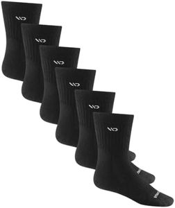 Wide Open Micro Crew Men's Socks, 6 Pack - Merino Wool, Everyday Wear, Crew Socks for Men - 6 Pair, Black, Large