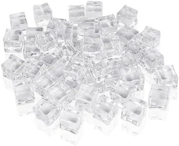 Belle Vous Set de 50 Cubitos de Hielo Reutilizables - Cubos de Hielo Decorativos de Plastico de 20 mm - para Exhibición en el Hogar y en Cumpleaños Bodas y Centros de Mesa