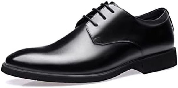 Mens Dress Shoes Modern Classic Slip On Oxfords Formal Casual Business Wedding Work Lace-ups, Black 39