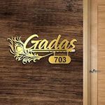Mystica Morpankh With Flute Gold Acrylic Customised Name Plate for Home | Personalized Name Plate For Indoor/Outdoor, Office, Corporate Nameplate (7X16Inch)