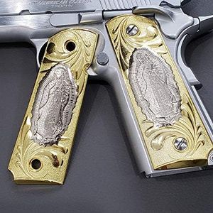 1911 Grips Gold Virgin Mary Lady of Guadalupe Grips 1911 Full Size Grips Ambi Safety Grips