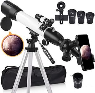 [Upgraded] Telescope, Astronomy Telescope for Adults, 60mm Aperture 500mm AZ Mount Astronomical Refracting Telescope for Kids Beginners with Adjustable Tripod, Phone Adapter, Nylon Bag…