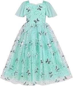 Sunny Fashion Flower Girls Dress Aqua Green Butterfly Sequin Party Princess Formal 12 Years