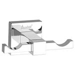 Acetap Square Brass Robe Hook | Coat Hook | Bathroom Accessories (Chrome Finish, Wall Mounted)