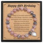 GBTBYS 60th Birthday Gifts for Her, Natural Stone Beads Bracelet 60 Year Old Birthday Idea Gifts for Women Turning 60 Woman