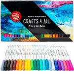 Crafts 4 ALL Fabric Markers Pens Permanent Color Art Markers 24 SET Premium Graffiti Fine Tip MINIMAL BLEED Child safe & non-toxic.