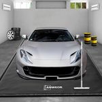 Garage Floor Mat 7'9" x 18' Upgraded Imitation Leather Non-Slip Containment Mat Waterproof Garage Floor Mat for Under Car Heavy Duty Protection Mat for All Seasons Garage with Floor Squeegee