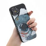 Yonds Queen for iPhone 7 Plus / 8 Plus Cute Case, Cool Cartoon Astronaut Planet Moon Space Design Stylish Soft TPU Bumper Shockproof Anti-Slip Protector Case (iPhone 7 Plus / 8 Plus, Black Moon)