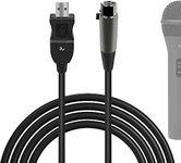 Geekria for Creators USB to XLR Female Microphone Cable 10 ft / 3 M, Compatible with FIFINE K688, AmpliGame AM8, Shure MV7, Samson Technologies Q2U, Rode PodMic, Balanced Mic Cord (Black)