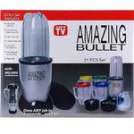 AMAZING BULLET Nutri Blender for Kitchen, Mixer, Smoothie Maker, Magic Bullet Mixer Grinder, Chopper, Stainless Steel Blades, 21 PCS.