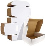 RLAVBL 25 Pack 229x153x51 mm (9x6x2 in) Shipping Boxes Small White Corrugated Cardboard Box for Packing Mailing