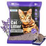 PETOSKA Activated Cat Litter- 5Kg | Lavender Fragrance | Scoopable Bentonite Clay Cat Litter | Advanced Clumpimg Scented Litter Sand | 99.9% Dust Free | Natural | Odour Control