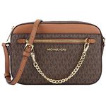 Michael Kors Women's Jet Set Item LARGE EAST WEST CHAIN Crossbody (BROWN/SOFTPINK)