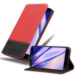 cadorabo Book Case works with Samsung Galaxy S7 EDGE in RED BLACK - with Magnetic Closure, Stand Function and Card Slot - Wallet Etui Cover Pouch PU Leather Flip