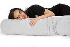 Sapphire Collection Orthopedic Body Sleep Pillow and Cover Hollowfiber Filling For Maternity Pregnancy Nursing Side Sleeper Support Includes Free Grey Cover