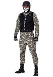 Battle Soldier Costume for Men Skull Mask Camo Army Costume X-Large