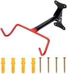 Swpeet 9Pcs Bike Wall Mount Bike Hanger, One Foldable Red Bike Hanger Wall Mount Bike Hook Bicycle Holder Garage with Wall Screws for Bike Storage and Space Saving