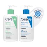 CeraVe Daily Skincare Combo For Normal To Oily Skin | Foaming Cleanser 236 Ml & Moisturizing Lotion 236 Ml