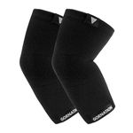 GORNATION Elbow Compression Sleeves, Forearm Compression Sleeves, 2x Arms Sleeves for Fitness, Weightlifting, Bodybuilding, Calisthenics, & Sports, Elbow Braces for Men & Women - 1 Pair, Black, M