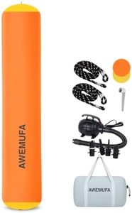 AWEMUFA 10ft Boat Fender for Docking Heavy Duty Boat Bumper with 110-120V Electric Air Pump, Inflatable Dock Bumper for Pontoon Boat, Fishing Boat, Small Yacht