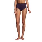 Lands' End Women's Tummy Control High Waisted Bikini Bottoms, Blackberry, 14