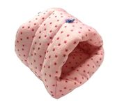 WOWOWMEOW Guinea Pig Cave Bed Small Animals Warm Cage Hanging Bed for Rat, Chinchilla, Hedgehog, Rabbit (M, Star-Pink)